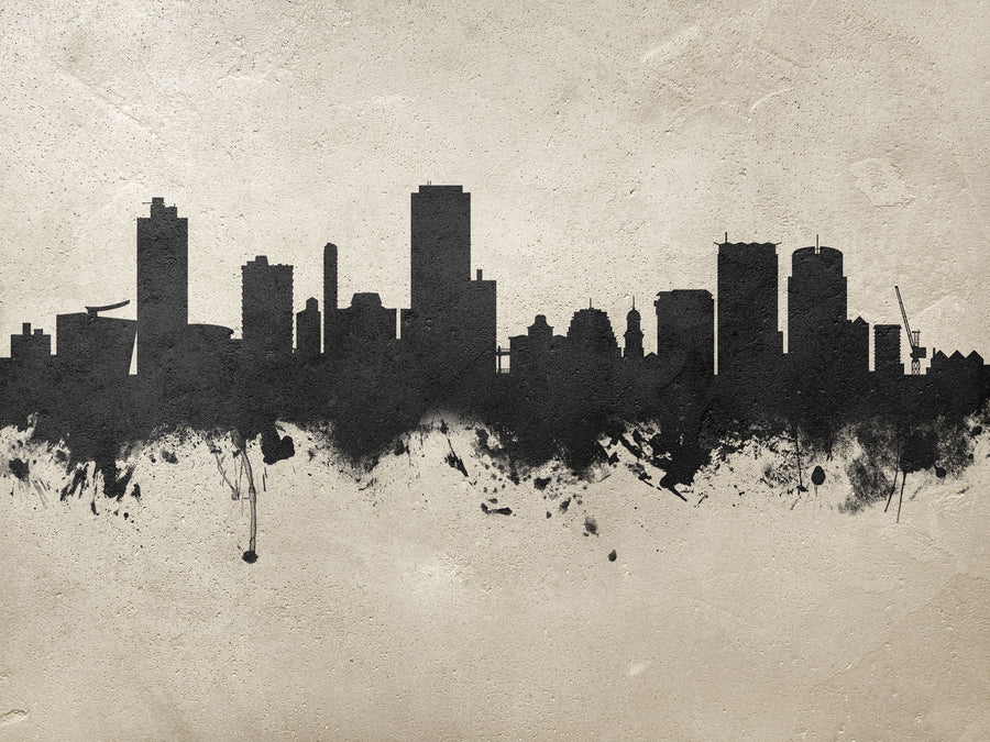 Wellington New Zealand Skyline Concrete Mural Wallpaper