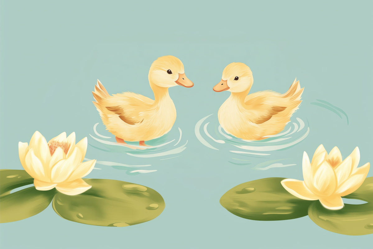 Lovable Ducklings Mural Wallpaper - pure wallpaper artwork