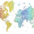 World Map Cities - Adrius Mural Wallpaper - pure wallpaper artwork