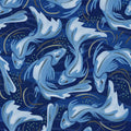 Koi Fish, Denim Mural Wallpaper - pure wallpaper artwork