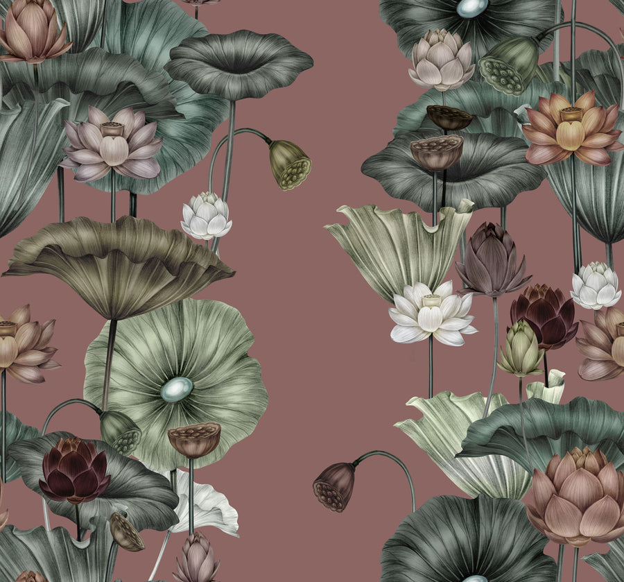 Magical Lotus, Rose Mural Wallpaper