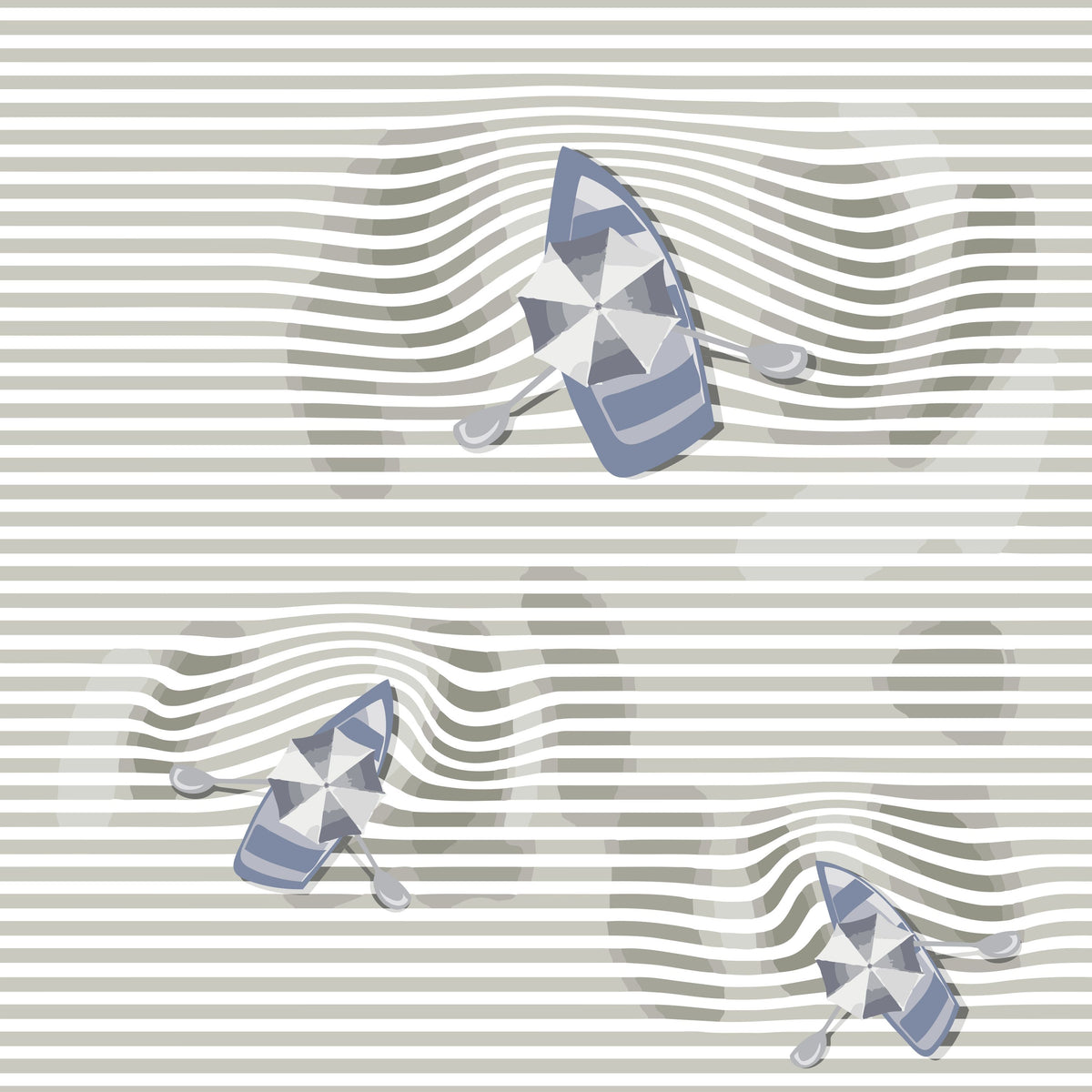 Lazy Paddle, Pewter Mural Wallpaper - pure wallpaper artwork