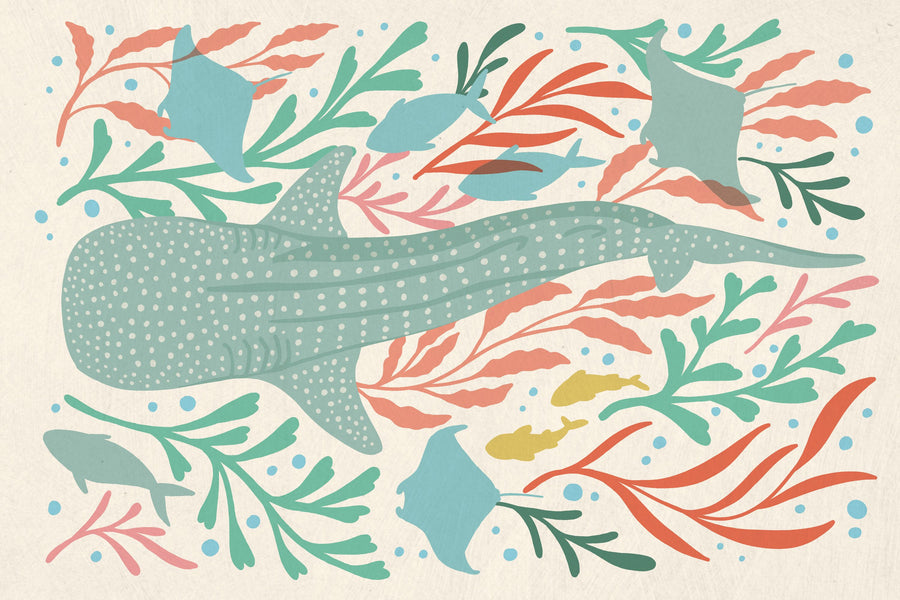 Whale Shark Alert Mural Wallpaper