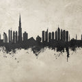 Dubai Skyline Concrete Mural Wallpaper - pure wallpaper artwork