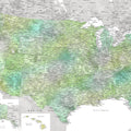 US Map Detailed - Oriole Mural Wallpaper - pure wallpaper artwork