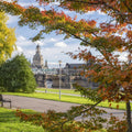 Autumn Bridge Walk Mural Wallpaper - pure wallpaper artwork