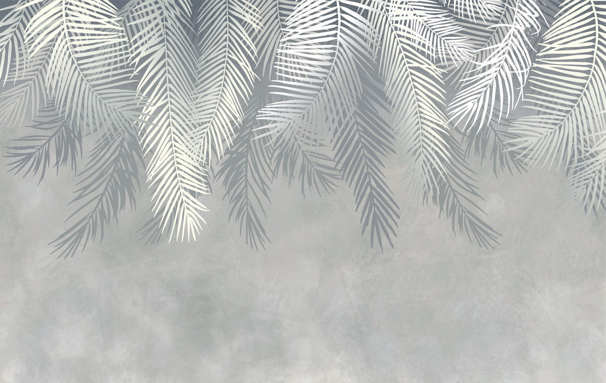 Palms Above, Gray Mural Wallpaper - pure wallpaper artwork