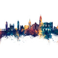Málaga Spain Skyline Blue & Bronze Mural Wallpaper - pure wallpaper artwork