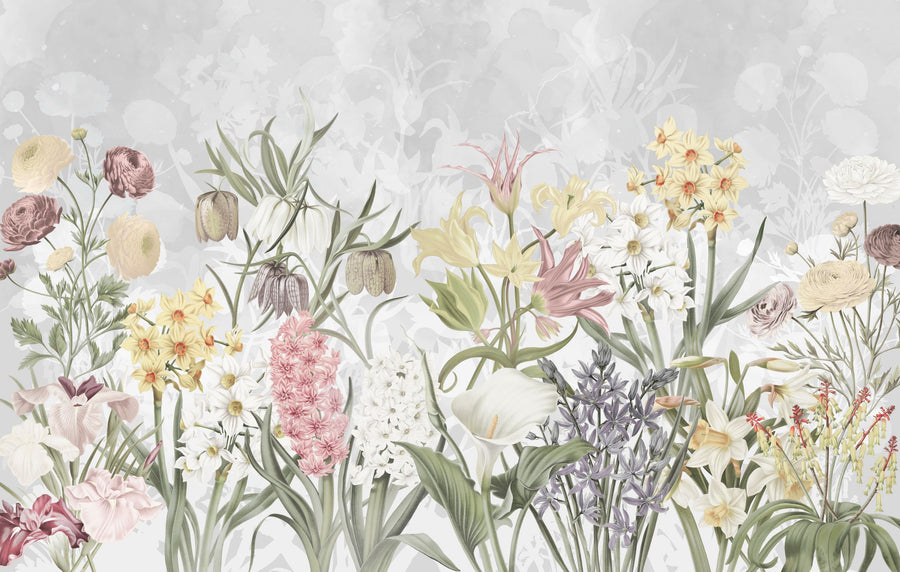 Happy Spring Flowers Mural Wallpaper - Edition 3