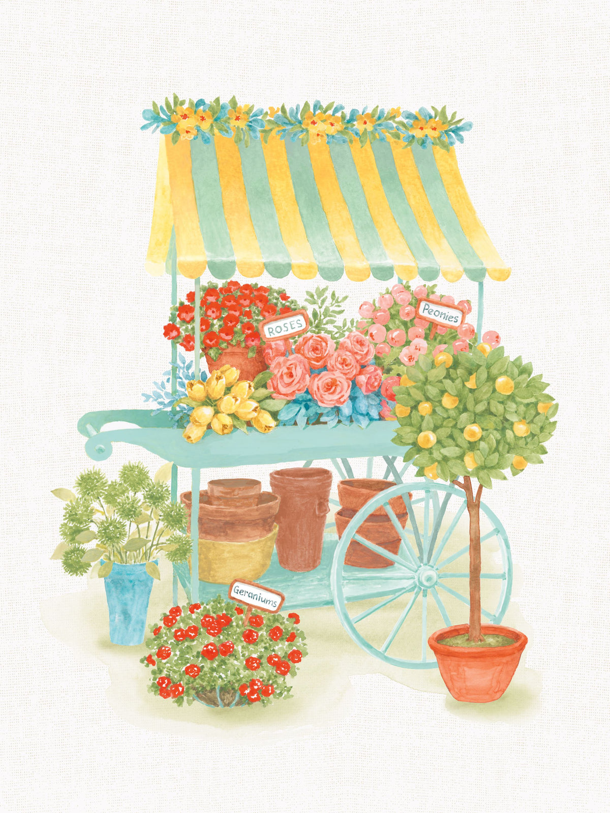 Flea Market Flowers III Mural Wallpaper - pure wallpaper artwork