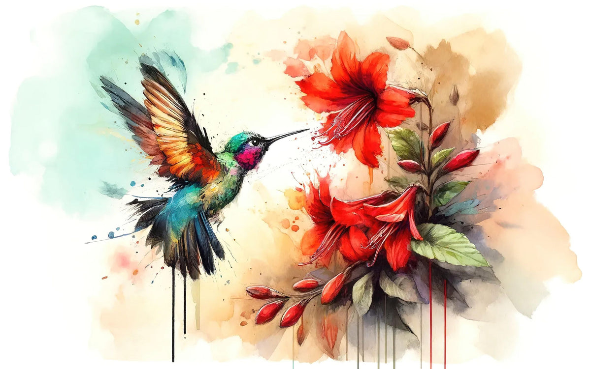 Dance of Hummingbird Mural Wallpaper - pure wallpaper artwork