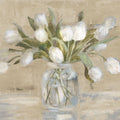 April Tulips Neutral Mural Wallpaper - pure wallpaper artwork