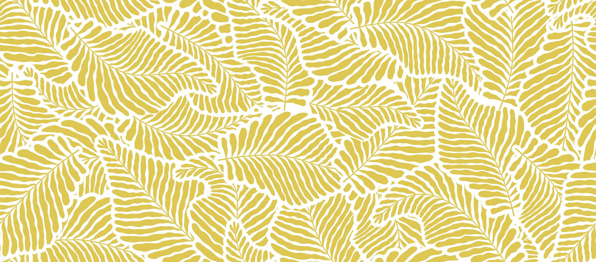 Fern Cut-Outs Pattern, Citrus Mural Wallpaper - pure wallpaper artwork