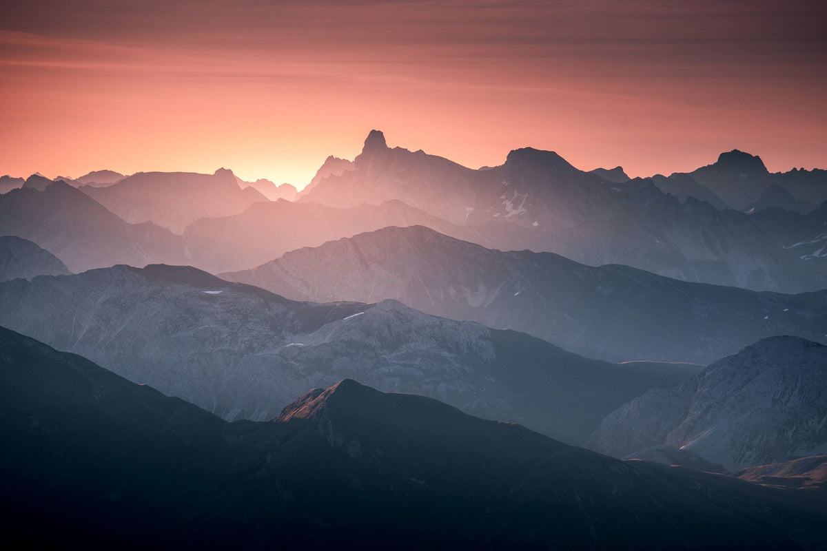 Layered Mountains Mural Wallpaper - Neutral Tone - pure wallpaper artwork