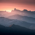 Layered Mountains Mural Wallpaper - Neutral Tone - pure wallpaper artwork