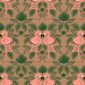 Flamingo Friends Mural Wallpaper - Red Tone - pure wallpaper artwork