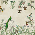 Fields of Birds and Flowers Mural Wallpaper - Warm Tone - pure wallpaper artwork