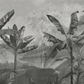 Tropical Banan Plant Sketch Mural Wallpaper - pure wallpaper artwork
