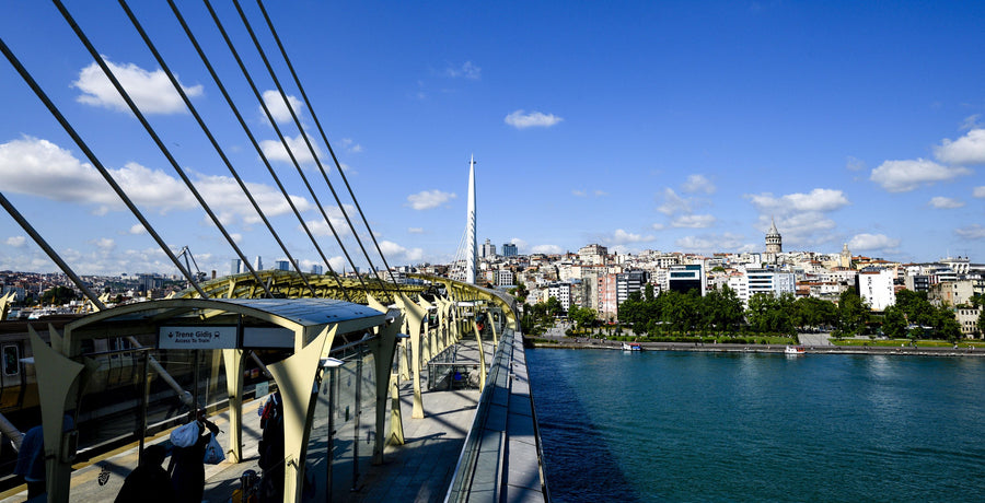 Urban Bridge Crossing Mural Wallpaper
