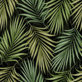 Bright Palms Pattern, Lush Green Mural Wallpaper - pure wallpaper artwork