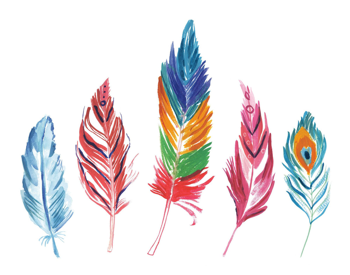 Rainbow Feathers IV Mural Wallpaper - pure wallpaper artwork