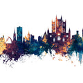 Lincoln England Skyline Blue & Bronze Mural Wallpaper - pure wallpaper artwork