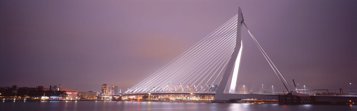 Twilight Bridge Crossing Mural Wallpaper - Neutral Tone - pure wallpaper artwork