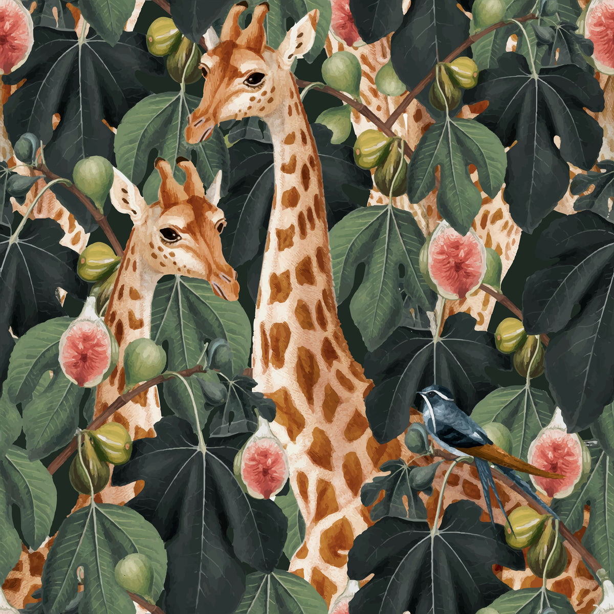 Le Giraffe Mural Wallpaper - pure wallpaper artwork