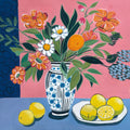 Flower Still Life with Lemons Mural Wallpaper - pure wallpaper artwork