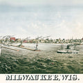 Old View of Milwaukee From Lake Michigan, 1874 Mural Wallpaper - pure wallpaper artwork