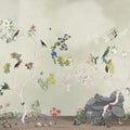 Birds in the Garden Green Mural Wallpaper - pure wallpaper artwork