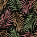 Bright Palms Pattern, Plum & Brown Mural Wallpaper - pure wallpaper artwork