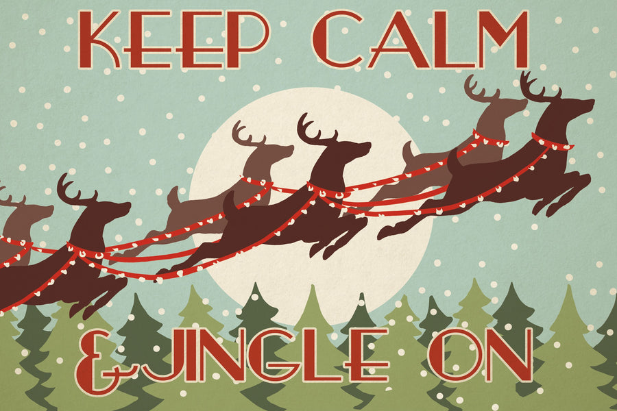 50s Christmas IV Mural Wallpaper