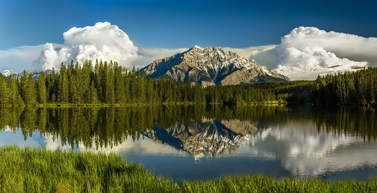 Cascade Mountain Reflection Mural Wallpaper - pure wallpaper artwork