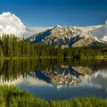 Cascade Mountain Reflection Mural Wallpaper - pure wallpaper artwork