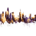 Nairobi Kenya Skyline Purple & Gold Mural Wallpaper - pure wallpaper artwork