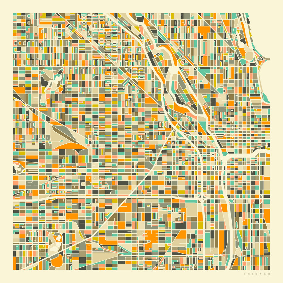 Modern Chicago Mural Wallpaper