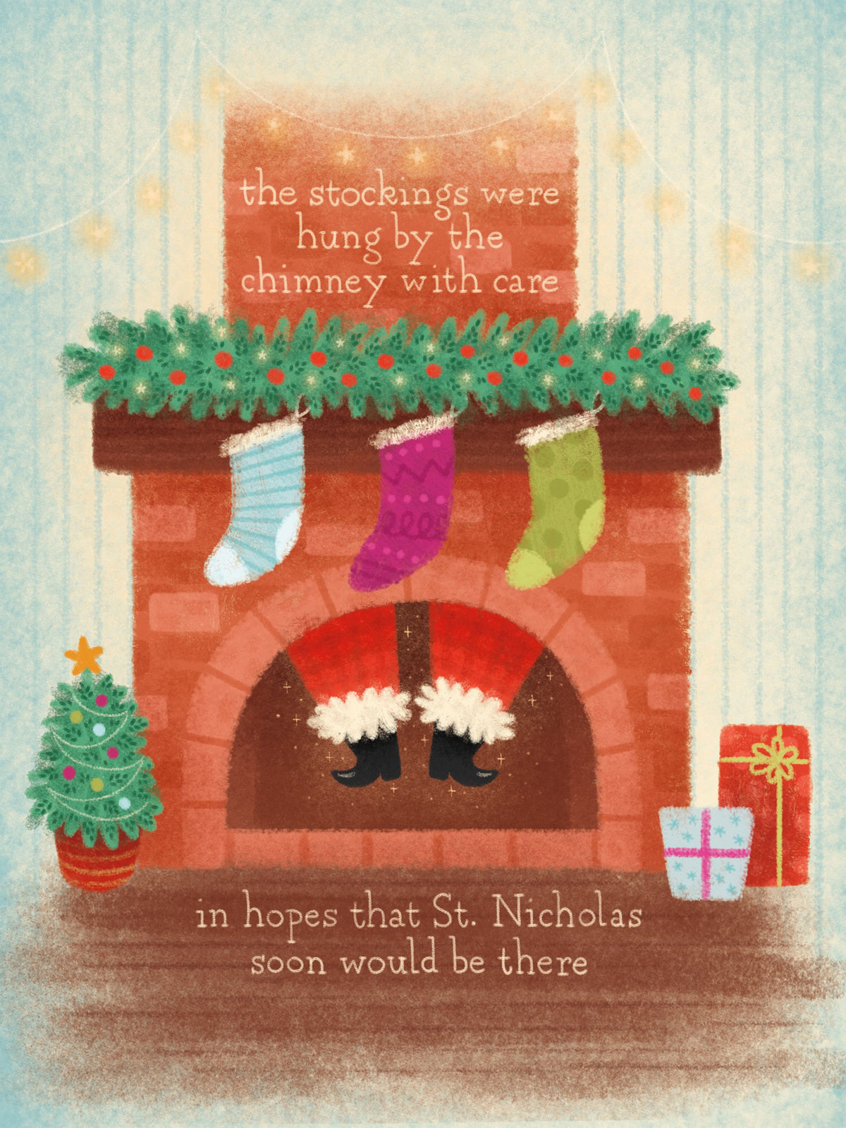 Christmas Stockings Mural Wallpaper - pure wallpaper artwork