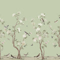 Peony Tree, Mint Mural Wallpaper - pure wallpaper artwork