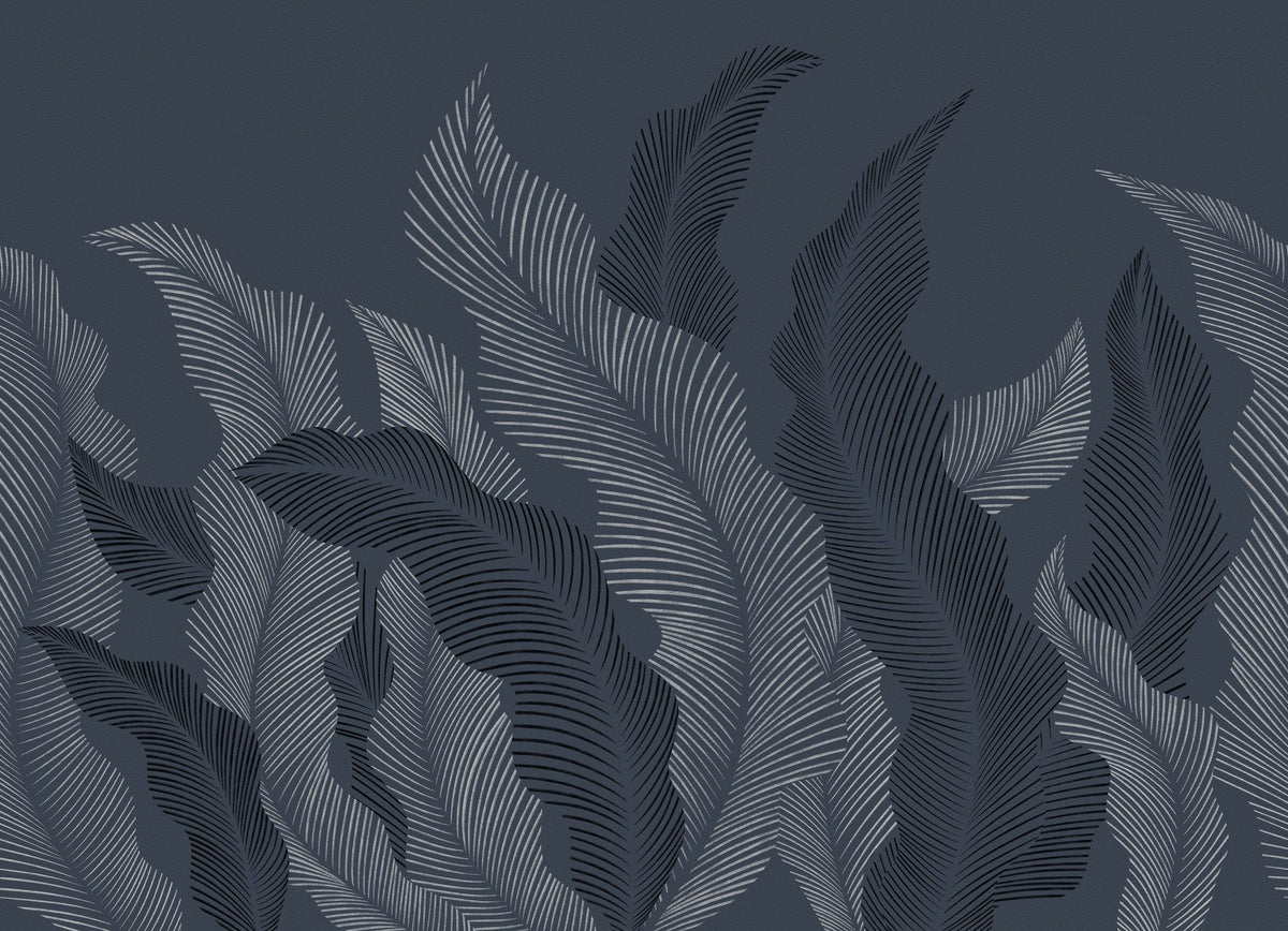 Foliage Flow, Midnight Mural Wallpaper - pure wallpaper artwork