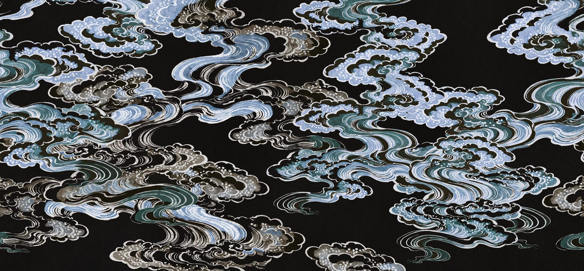 Ukiyo-e Clouds, Midnight Mural Wallpaper - pure wallpaper artwork