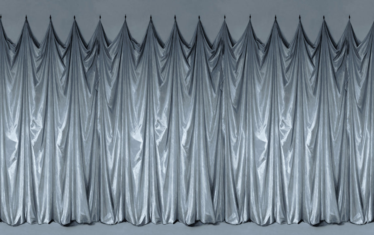 Medici Drapes, Stone Blue Mural Wallpaper - pure wallpaper artwork