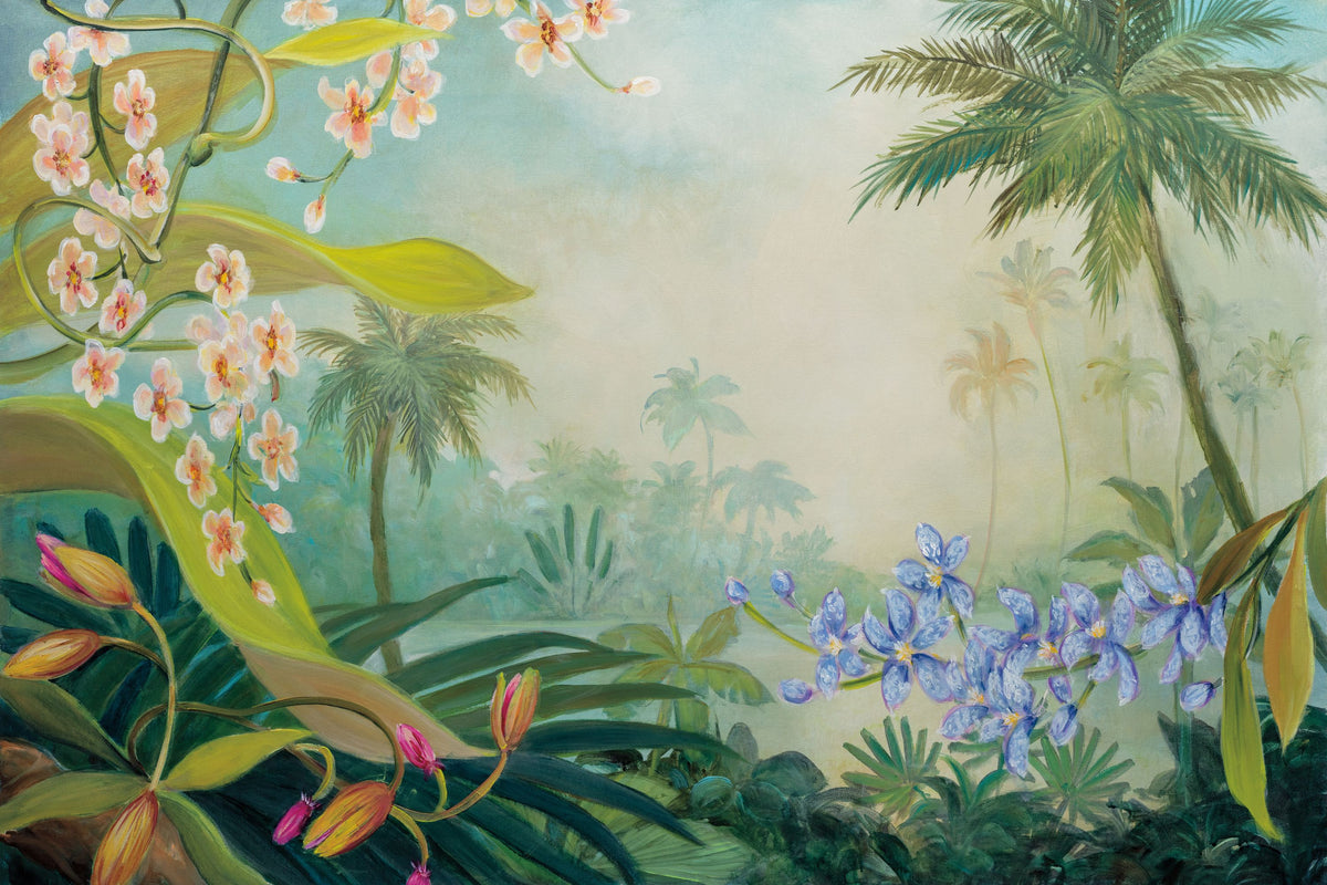 Orchid River Mural Wallpaper - pure wallpaper artwork