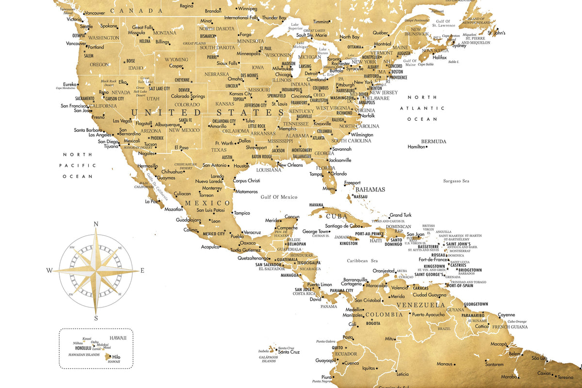 US Mexico Caribbean Map - Rosie Mural Wallpaper - pure wallpaper artwork