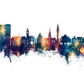 Lille France Skyline Blue & Bronze Mural Wallpaper - pure wallpaper artwork