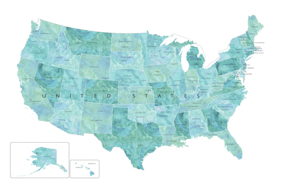 US State Map - Lia Mural Wallpaper