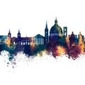 Valletta Malta Skyline Blue & Bronze Mural Wallpaper - pure wallpaper artwork