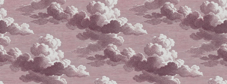 Cloud Wallpaper Mural – Sky Wall Mural – Intaglio Clouds, Burgundy printable artwork