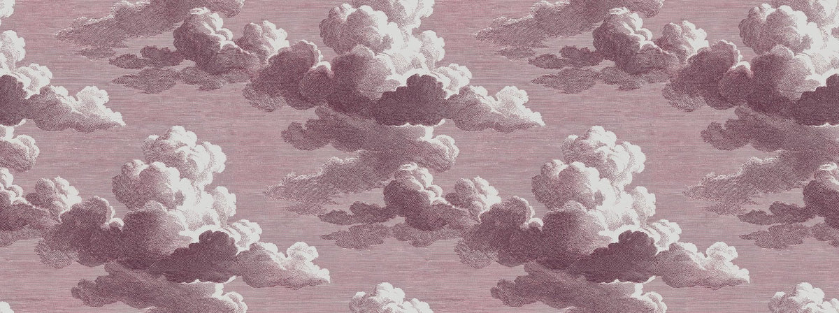 Intaglio Clouds, Burgundy Mural Wallpaper - pure wallpaper artwork