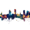 Tallahassee Florida Skyline Blue & Bronze Mural Wallpaper - pure wallpaper artwork